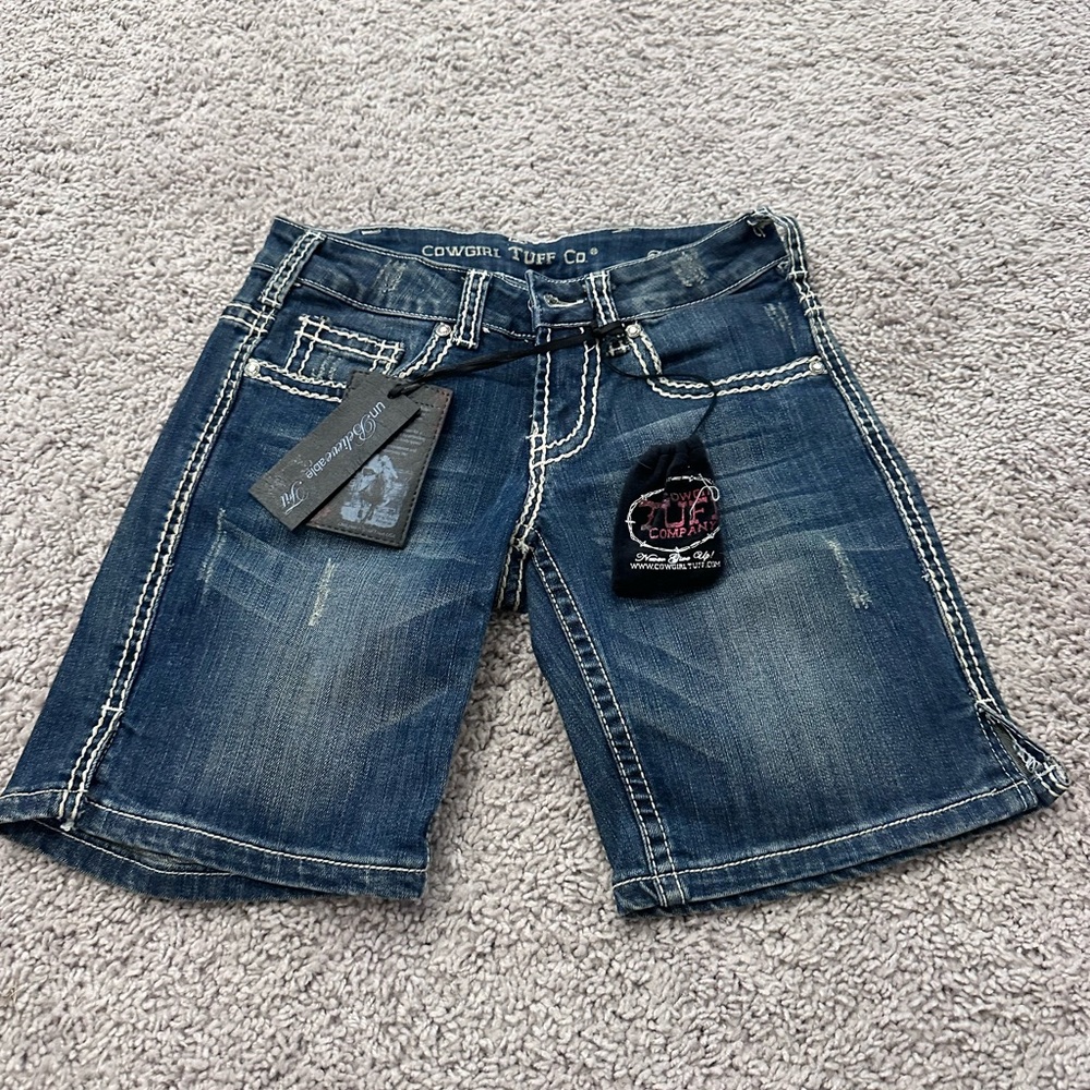 Cowgirl Tuff Women's Blue Denim Shorts